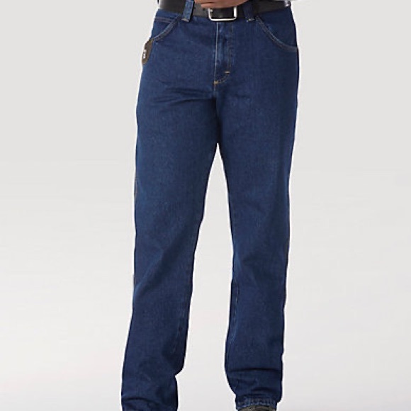 Wrangler Riggs MEN like new 33 x 31 heavy duty work wear denim blue jeans EUC - Picture 3 of 14